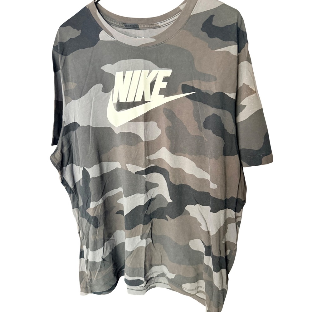 Nike Camo Big Swoosh Graphic T-Shirt Size XXL